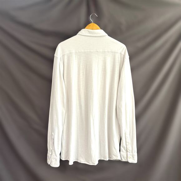 Faherty Knit Seasons Shirt Size XXL Soft Cotton White Button Down Long Sleeve - Picture 2 of 14